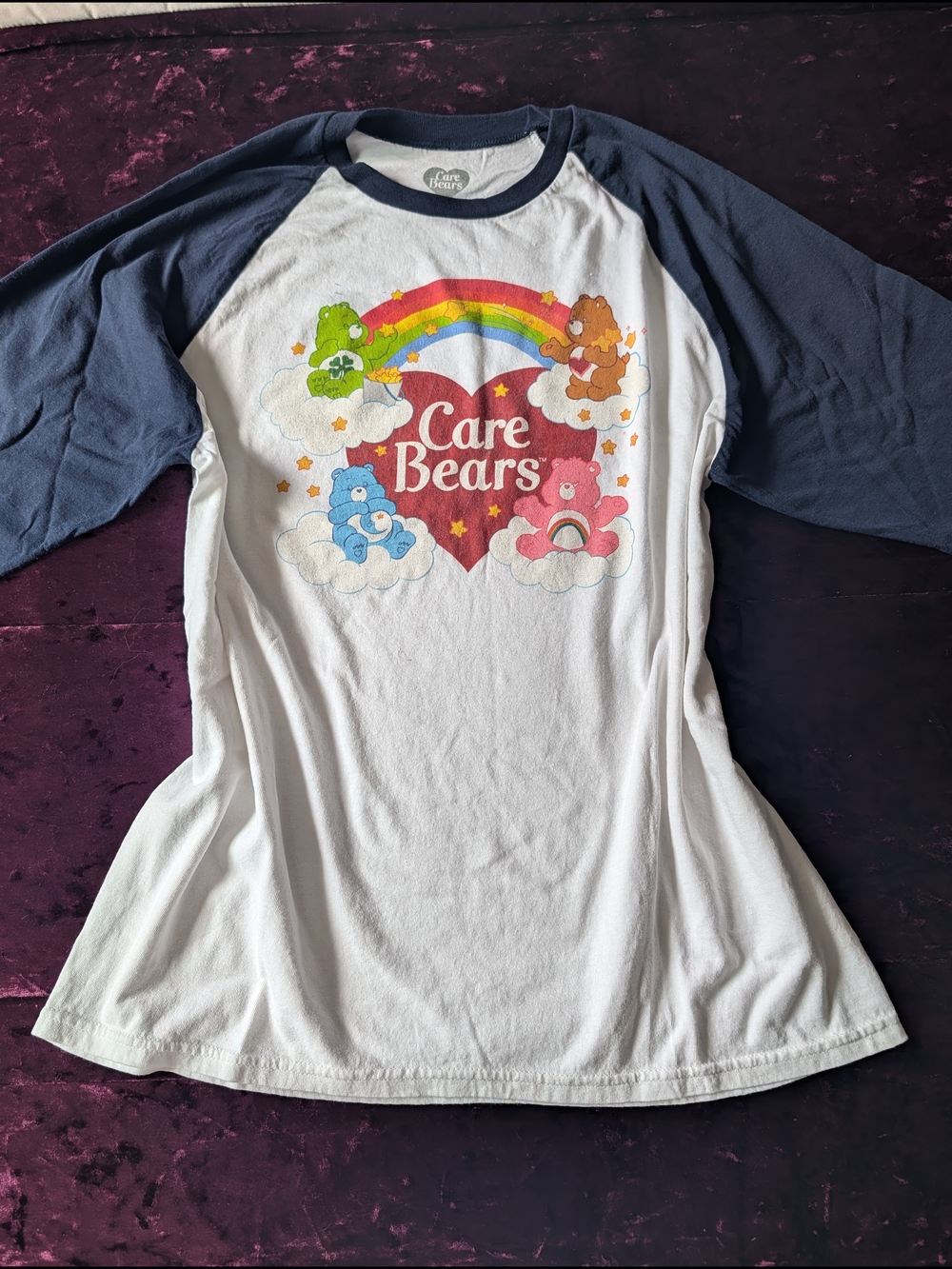 Care Bears Navy Raglan Tee with Rainbow